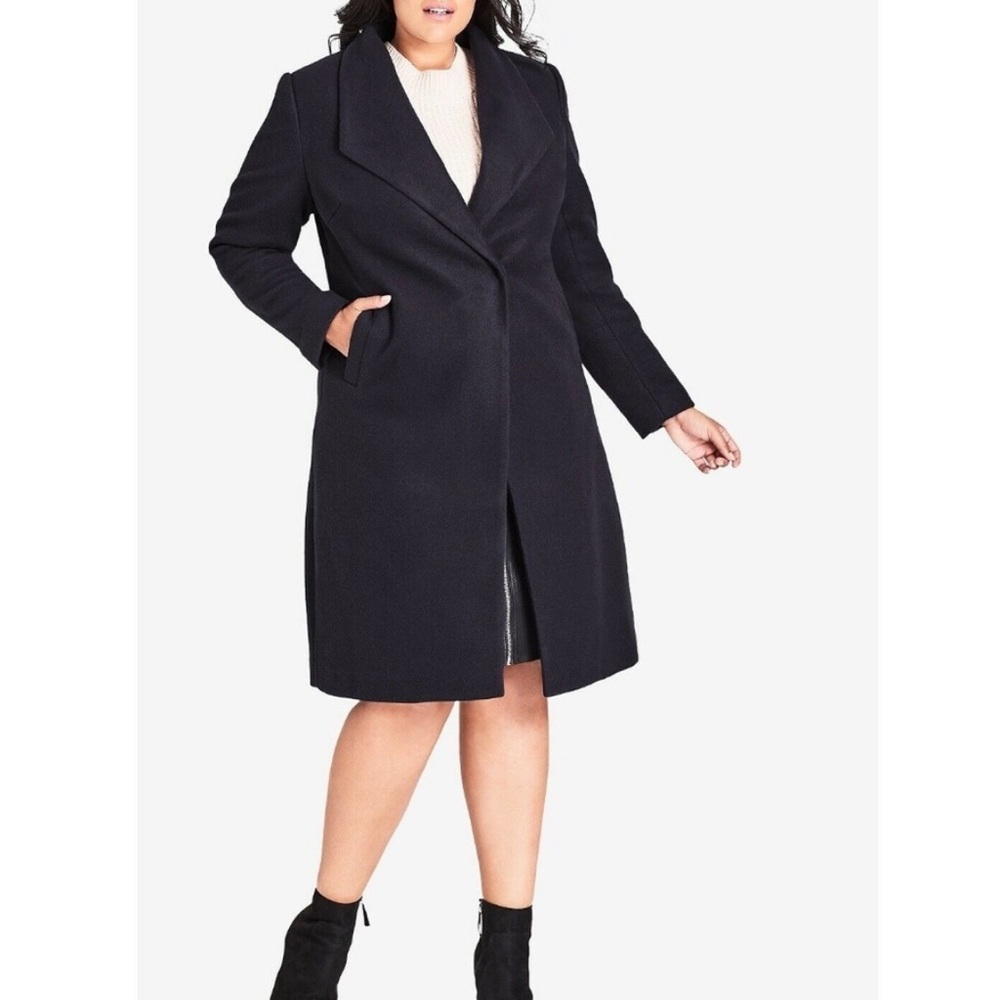 City Chic Navy Coat (Super Soft!)